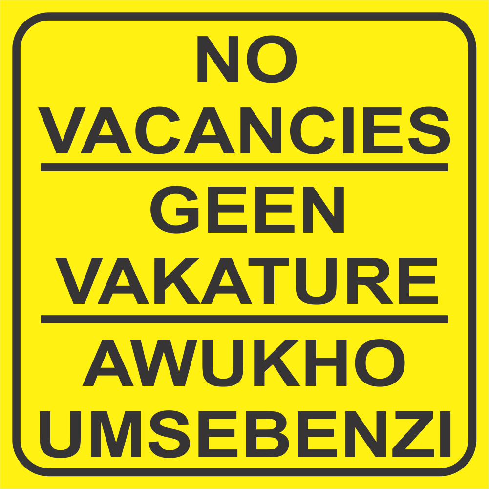 No Vacancies in 3 languages safety sign (M136) | Safety Sign Online