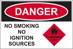 Danger : No Smoking, No Ignition sources safety sign (M207)