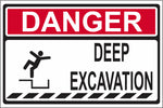 Danger : Deep Excavation safety sign (M208)