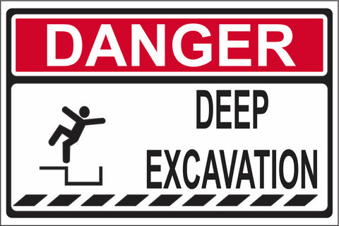 Danger : Deep Excavation safety sign (M208)