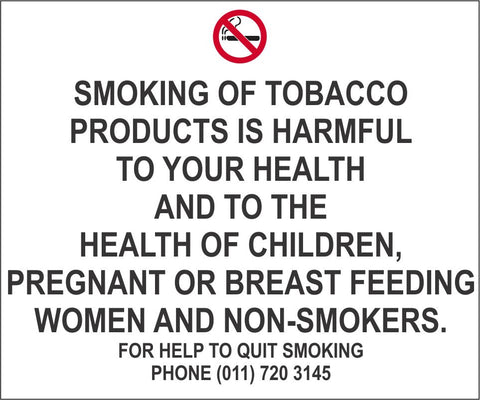 Smoking of Tobacco is harmful safety sign (M143)