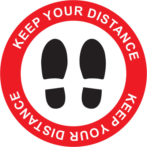 Keep Your Distance - Laminated floor stickers (COV33)