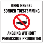 Angling without permission prohibited safety sign (NE48)