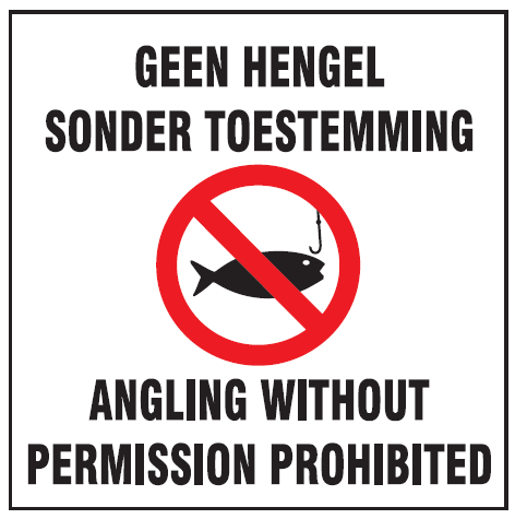 Angling without permission prohibited safety sign (NE48)