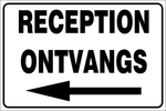 Reception / Ontvangs left safety sign (B2)