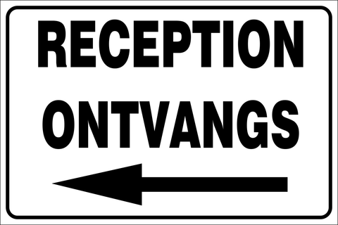 Reception / Ontvangs left safety sign (B2)