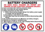 Battery Chargers safety sign (FM2)