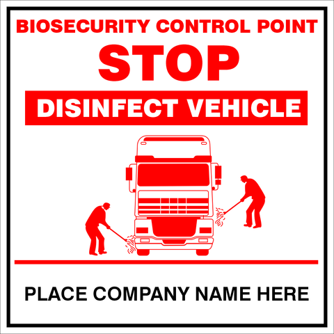 Biosecurity control point stop custom safety sign (BCP02)