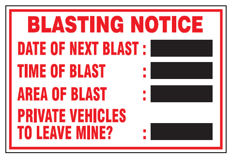 Blasting Notice safety sign  (MI17)
