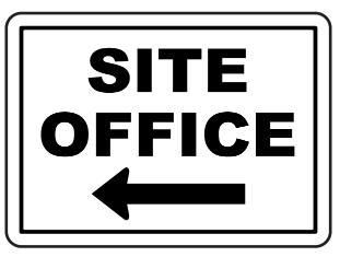 Site office / Arrow left safety sign (C79)