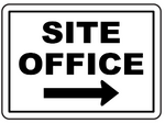 Site office / Arrow right safety sign (C80)