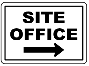 Site office / Arrow right safety sign (C80)