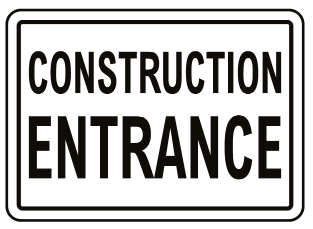 Construction Entrance safety sign (C83)400x600 mm / ABS Plastic