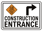 Construction entrance arrow right safety sign (C87)