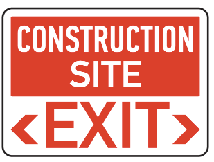 Construction site exit safety sign (C94)