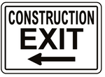Construction exit left safety sign safety sign (C97)