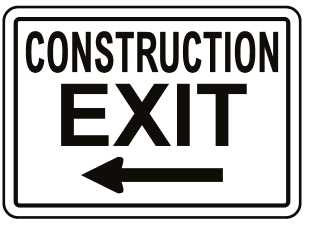 Construction exit left safety sign safety sign (C97)