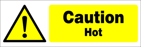 Caution hot safety sign (CAT10)