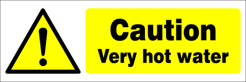 Caution very hot water safety sign (CAT11)