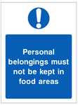 Personal belongings must not safety sign (CAT36)