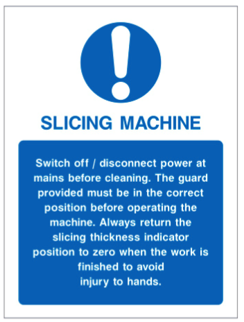 Slicing machine safety sign (CAT47)