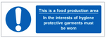 This is a food production area safety sign (CAT51)