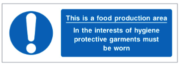 This is a food production area safety sign (CAT51)