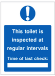 Toilet inspection safety sign (CAT52)