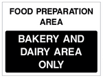 Food preparation area safety sign (CAT6)