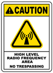 Caution : High Level radio frequency safety sign. (CAU123)