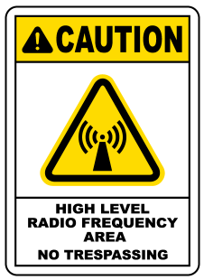 Caution : High Level radio frequency safety sign. (CAU123)