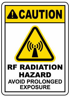 CAUTION : RF Radiation safety sign (CAU106)