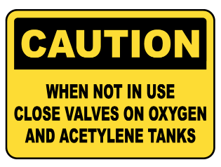 Caution : When not in use safety sign (CAU025)