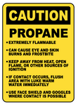 Caution : propane safety sign (CAU027)