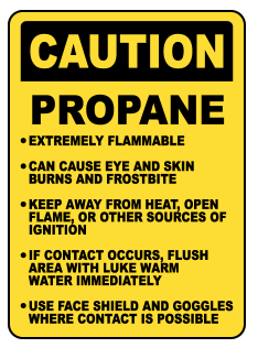 Caution : propane safety sign (CAU027)