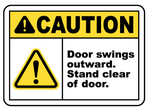 Caution :  Door swings outward safety sign (CAU036)