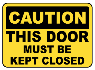CAUTION : Door safety sign (CAU034)