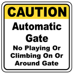 Caution : Automatic gate safety sign (CAU044)