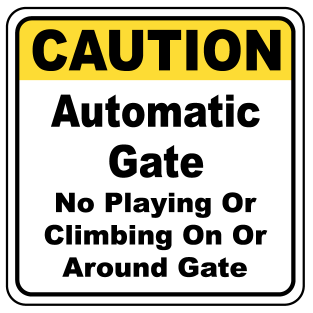 Caution : Automatic gate safety sign (CAU044)