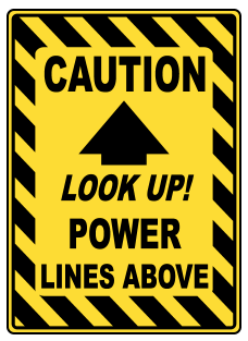 Look up!  POWER   Lines above safety sign (CAU059)
