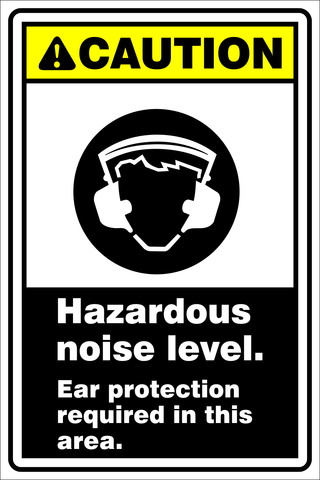 Caution : Hazardous Noise level safety sign (CAU075)
