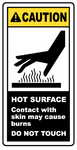 Caution :  Hot surface safety sign (CAU078)