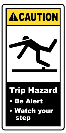 Caution :  Trip hazard safety sign (CAU079)