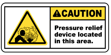 Caution :  Pressure relief safety sign (CAU086)