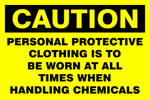CAUTION : Protective clothing safety sign (CAU095)