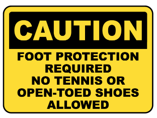 CAUTION : Foot protection safety sign (CAU096)