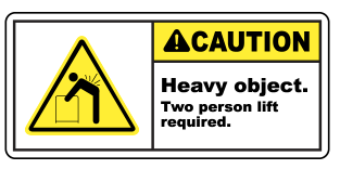 Caution : Heavy object safety sign (CAU098)