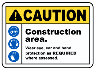Caution : Construction area safety sign (CAU09)