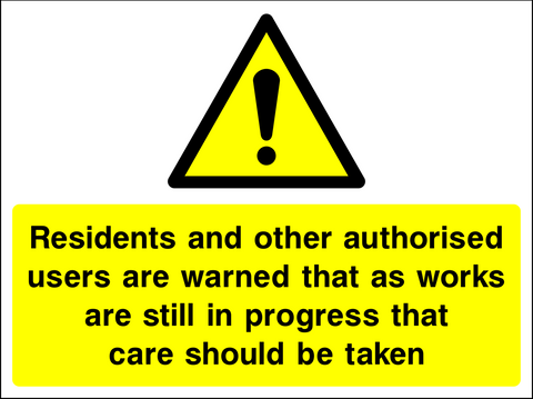 Residents and other authorised users safety sign (CONS00098)