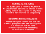 Warning to the public safety sign (CONS0082)